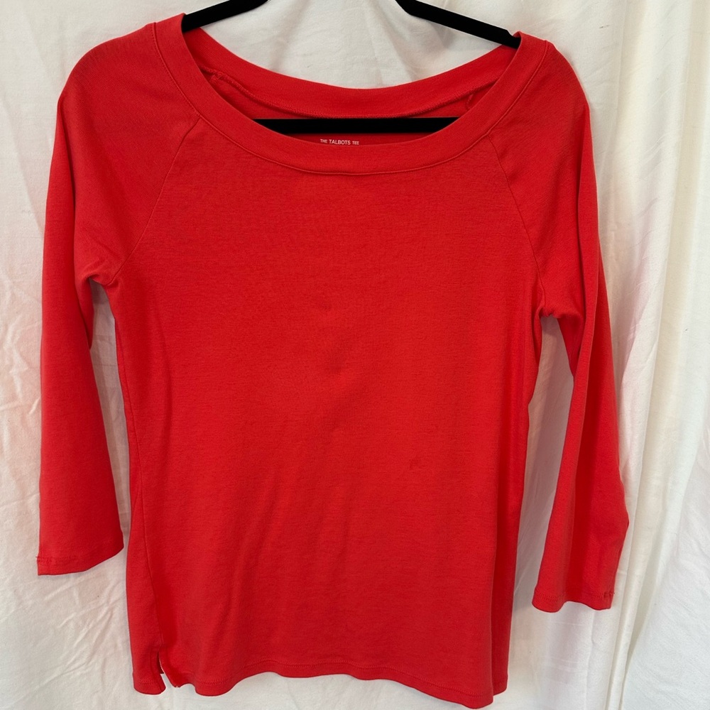Talbots Pima Cotton Bateau Neck Long Sleeve Tee - Picture 3 of 6